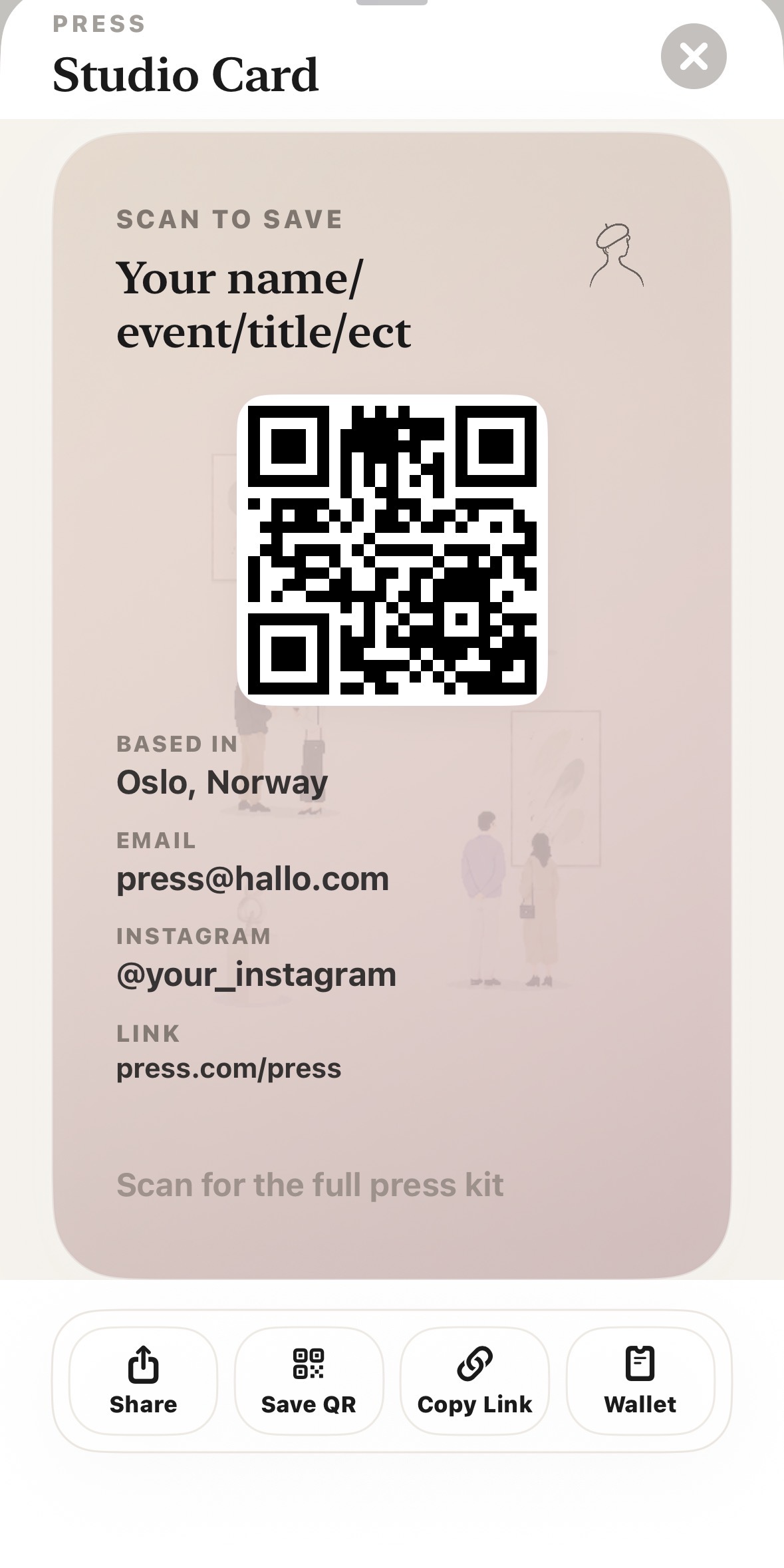 QR side of the press card